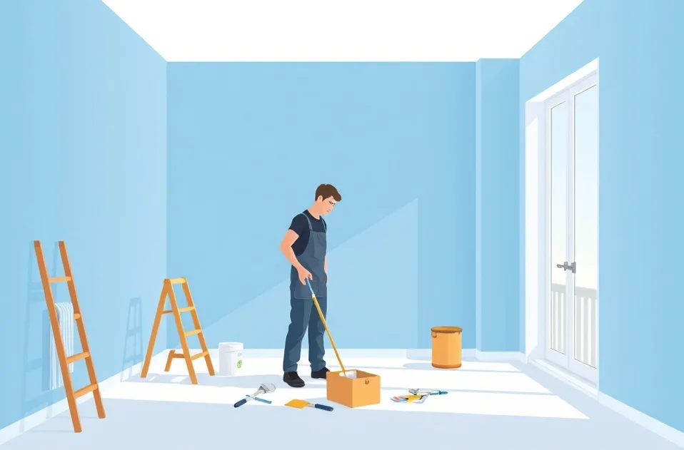 Intérieur rénové après travaux de peinture à Poissy